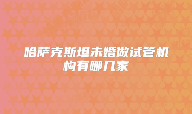 哈萨克斯坦未婚做试管机构有哪几家