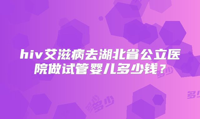 hiv艾滋病去湖北省公立医院做试管婴儿多少钱？