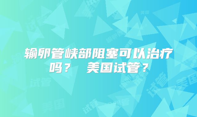 输卵管峡部阻塞可以治疗吗？ 美国试管？