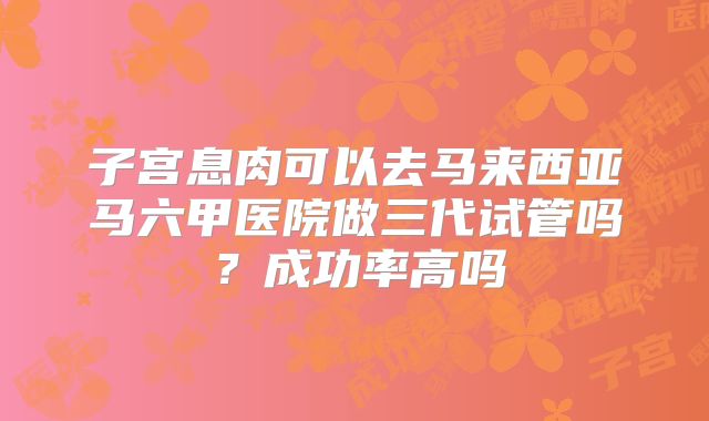 子宫息肉可以去马来西亚马六甲医院做三代试管吗？成功率高吗
