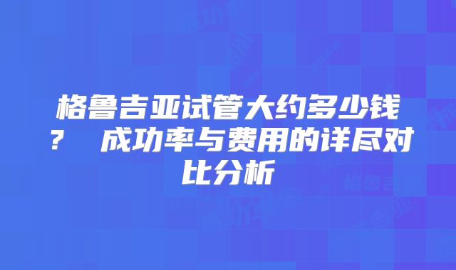 格鲁吉亚试管大约多少钱？ 成功率与费用的详尽对比分析