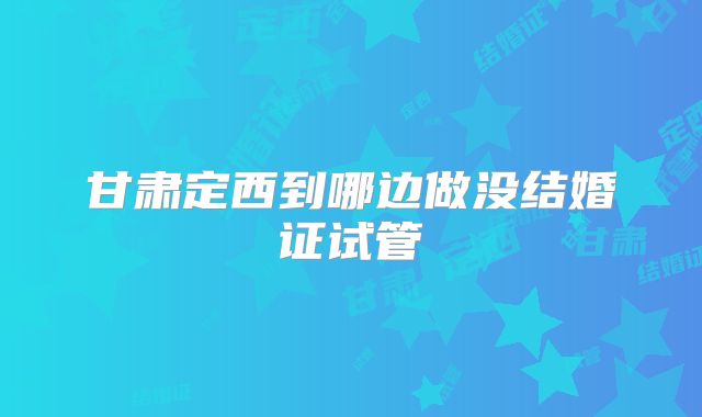 甘肃定西到哪边做没结婚证试管