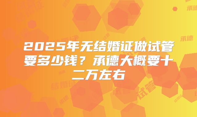 2025年无结婚证做试管要多少钱？承德大概要十二万左右