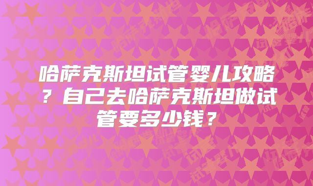 哈萨克斯坦试管婴儿攻略？自己去哈萨克斯坦做试管要多少钱？