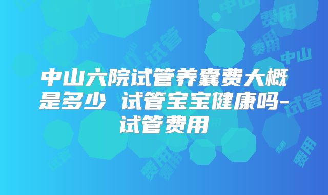 中山六院试管养囊费大概是多少 试管宝宝健康吗-试管费用