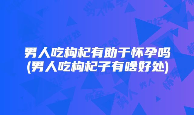 男人吃枸杞有助于怀孕吗(男人吃枸杞子有啥好处)