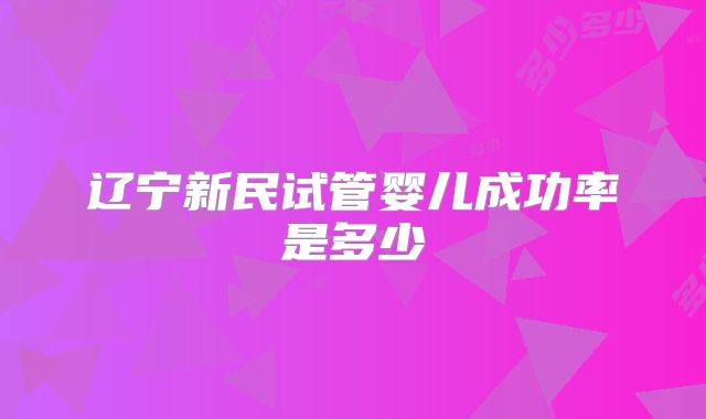 辽宁新民试管婴儿成功率是多少