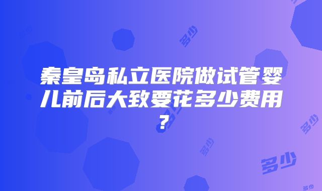 秦皇岛私立医院做试管婴儿前后大致要花多少费用？