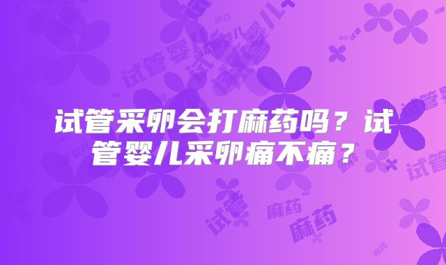试管采卵会打麻药吗？试管婴儿采卵痛不痛？