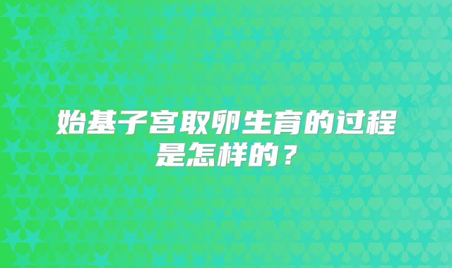 始基子宫取卵生育的过程是怎样的？