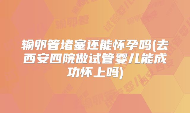 输卵管堵塞还能怀孕吗(去西安四院做试管婴儿能成功怀上吗)