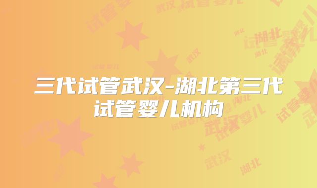 三代试管武汉-湖北第三代试管婴儿机构