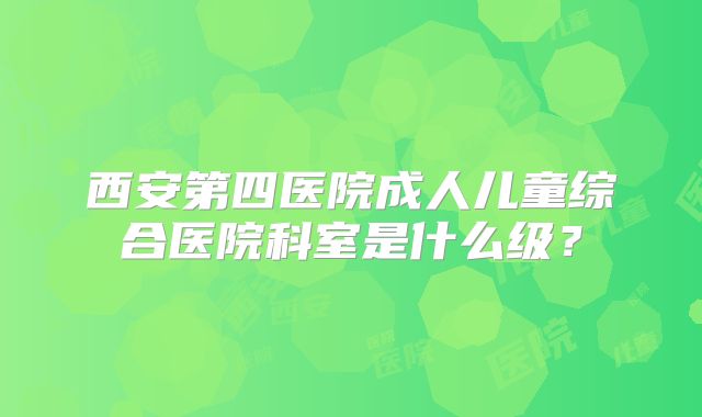 西安第四医院成人儿童综合医院科室是什么级？