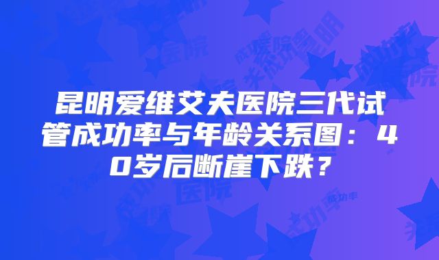 昆明爱维艾夫医院三代试管成功率与年龄关系图：40岁后断崖下跌？