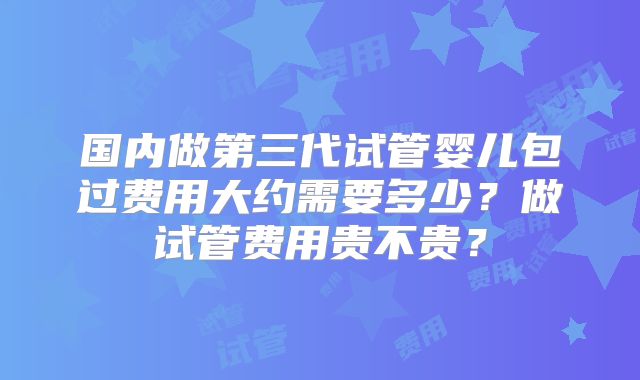 国内做第三代试管婴儿包过费用大约需要多少？做试管费用贵不贵？