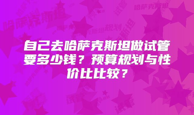 自己去哈萨克斯坦做试管要多少钱?预算规划与性价比比较?
