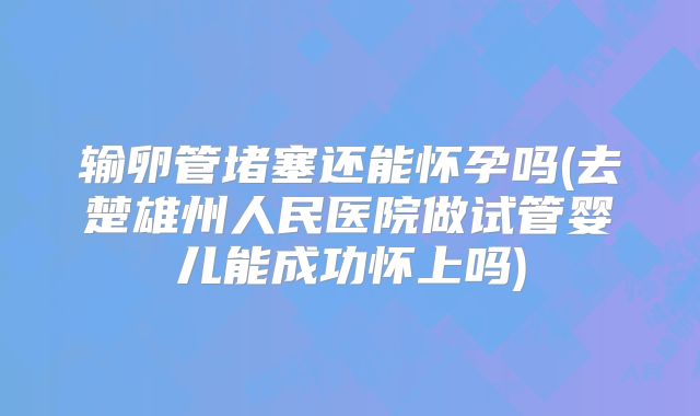 输卵管堵塞还能怀孕吗(去楚雄州人民医院做试管婴儿能成功怀上吗)