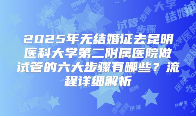 2025年无结婚证去昆明医科大学第二附属医院做试管的六大步骤有哪些？流程详细解析