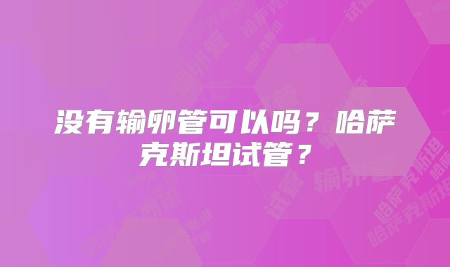没有输卵管可以吗?哈萨克斯坦试管?
