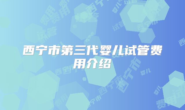 西宁市第三代婴儿试管费用介绍