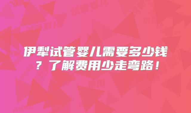 伊犁试管婴儿需要多少钱？了解费用少走弯路！
