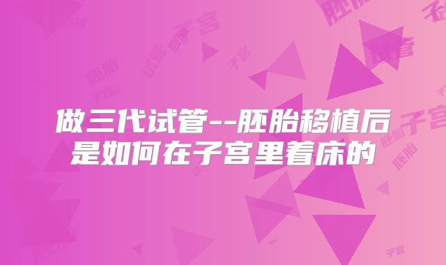 做三代试管--胚胎移植后是如何在子宫里着床的