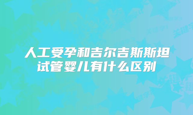 人工受孕和吉尔吉斯斯坦试管婴儿有什么区别