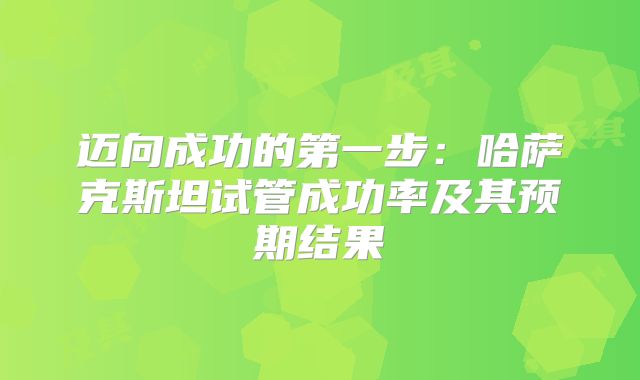 迈向成功的第一步：哈萨克斯坦试管成功率及其预期结果