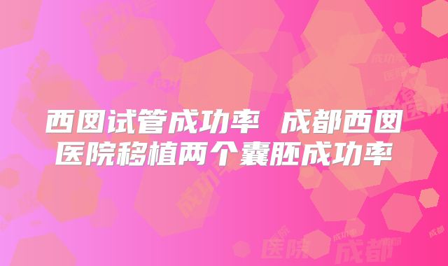 西囡试管成功率 成都西囡医院移植两个囊胚成功率