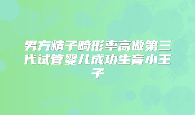 男方精子畸形率高做第三代试管婴儿成功生育小王子
