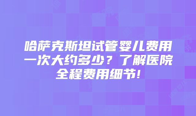 哈萨克斯坦试管婴儿费用一次大约多少？了解医院全程费用细节!
