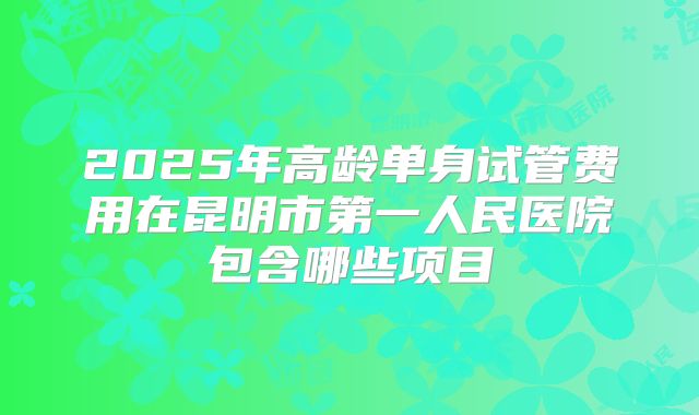 2025年高龄单身试管费用在昆明市第一人民医院包含哪些项目