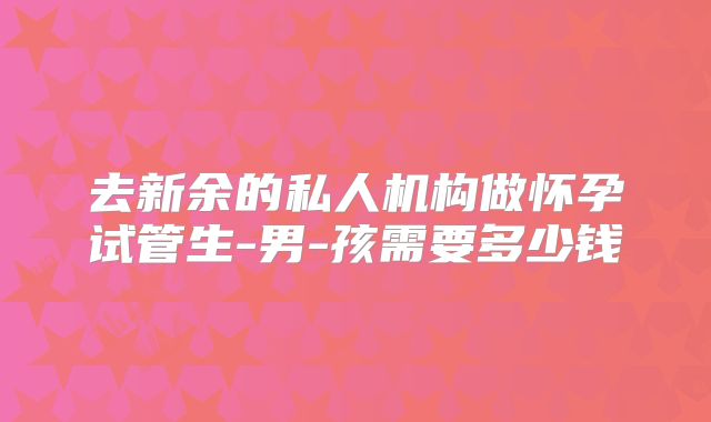 去新余的私人机构做怀孕试管生-男-孩需要多少钱