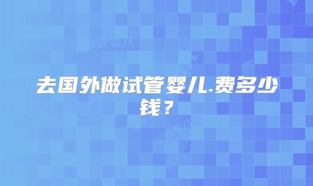 去国外做试管婴儿.费多少钱？