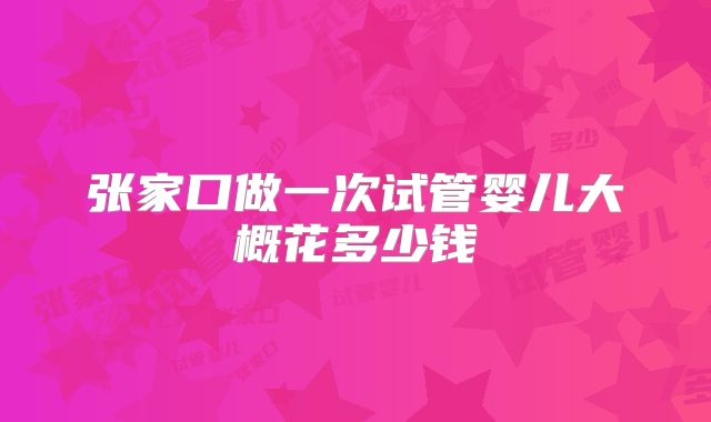 张家口做一次试管婴儿大概花多少钱