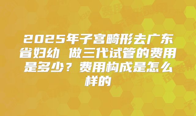 2025年子宫畸形去广东省妇幼 做三代试管的费用是多少?费用构成是怎么样的