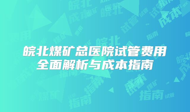 皖北煤矿总医院试管费用全面解析与成本指南