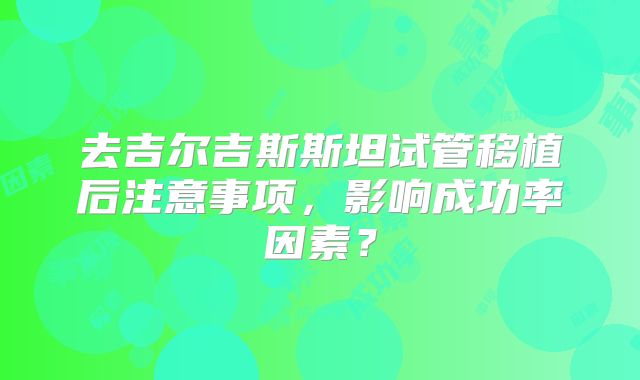 去吉尔吉斯斯坦试管移植后注意事项，影响成功率因素？