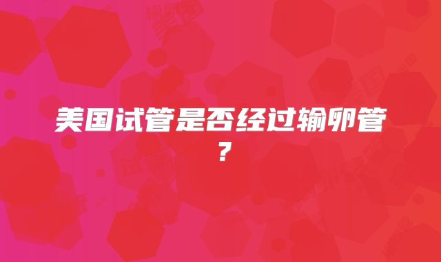美国试管是否经过输卵管?
