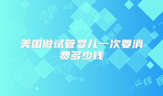 美国做试管婴儿一次要消费多少钱