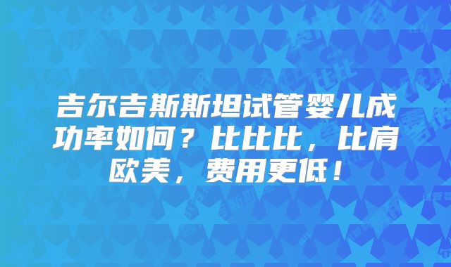 吉尔吉斯斯坦试管婴儿成功率如何？比比比，比肩欧美，费用更低！