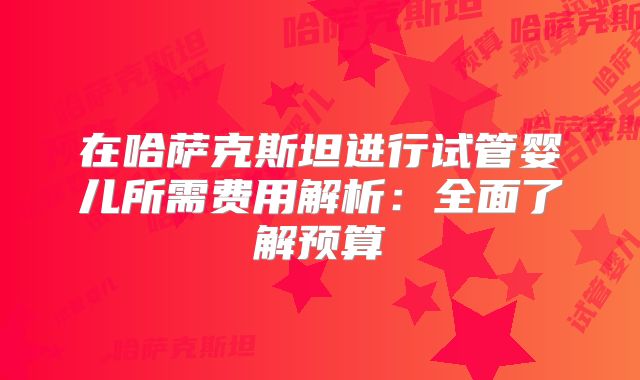 在哈萨克斯坦进行试管婴儿所需费用解析：全面了解预算