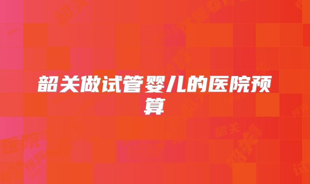 韶关做试管婴儿的医院预算