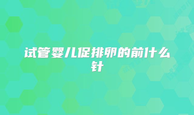 试管婴儿促排卵的前什么针