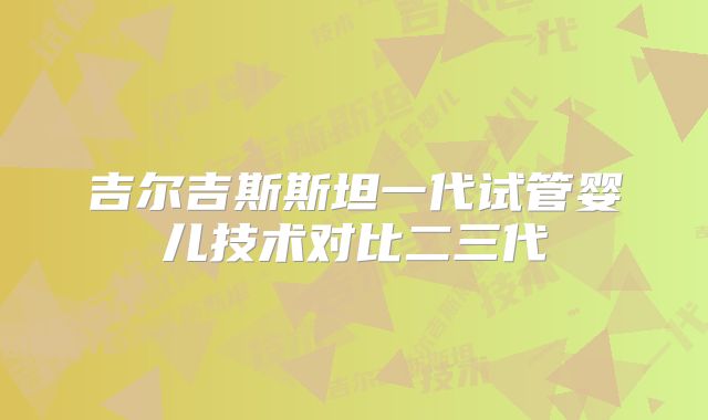 吉尔吉斯斯坦一代试管婴儿技术对比二三代