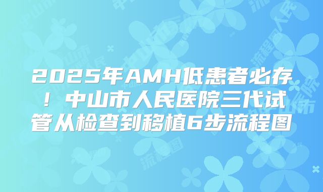2025年AMH低患者必存！中山市人民医院三代试管从检查到移植6步流程图