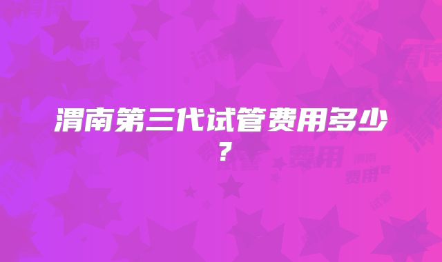 渭南第三代试管费用多少？