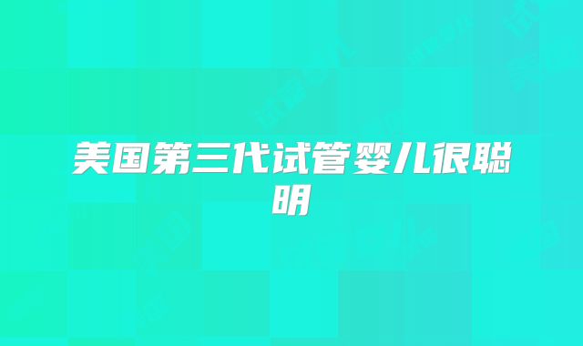 美国第三代试管婴儿很聪明