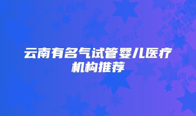 云南有名气试管婴儿医疗机构推荐