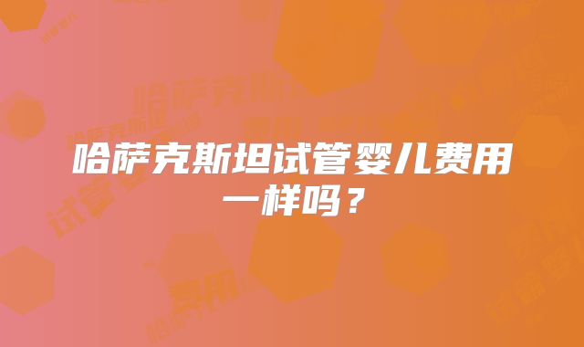 哈萨克斯坦试管婴儿费用一样吗？